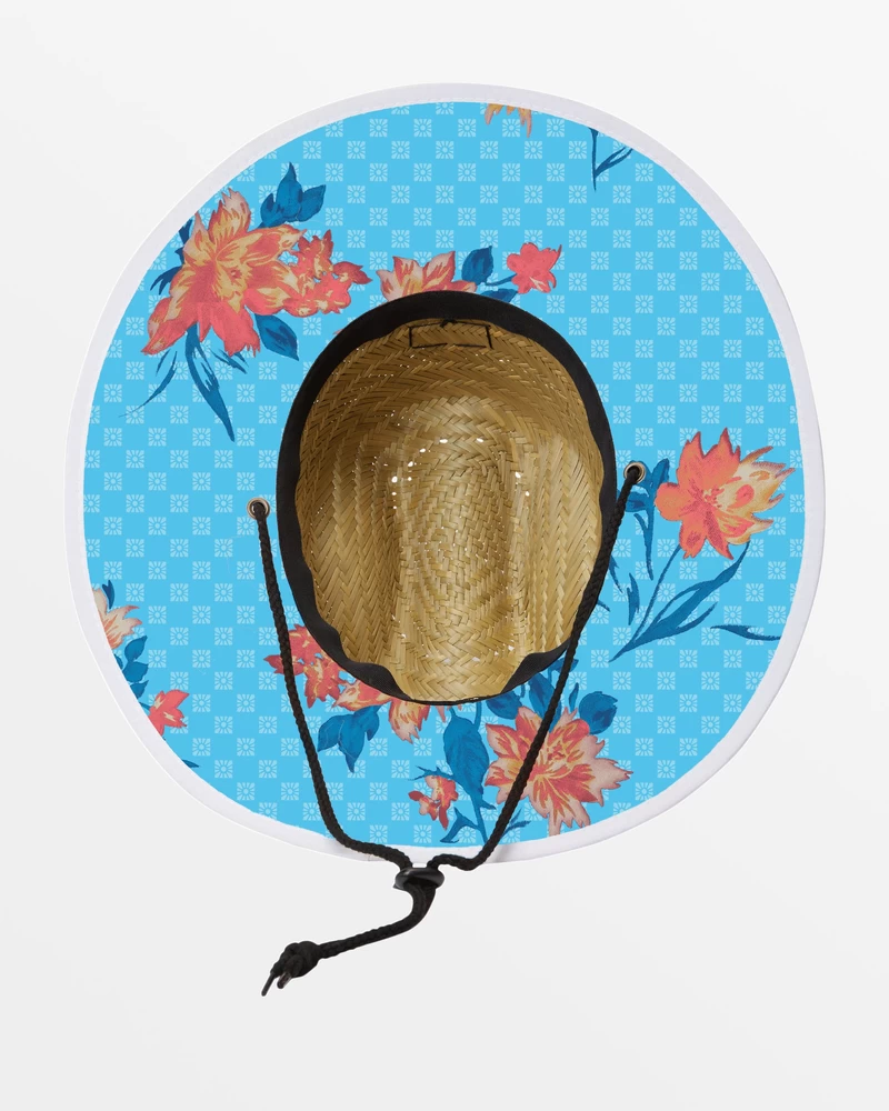 Billabong Tides Print Lifeguard Straw Hat - Bay Blue