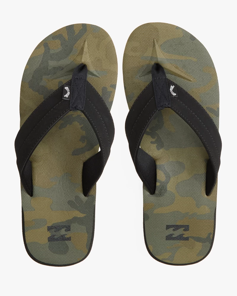Billabong All Day Impact Print Slip-On Sandals - Military Camo