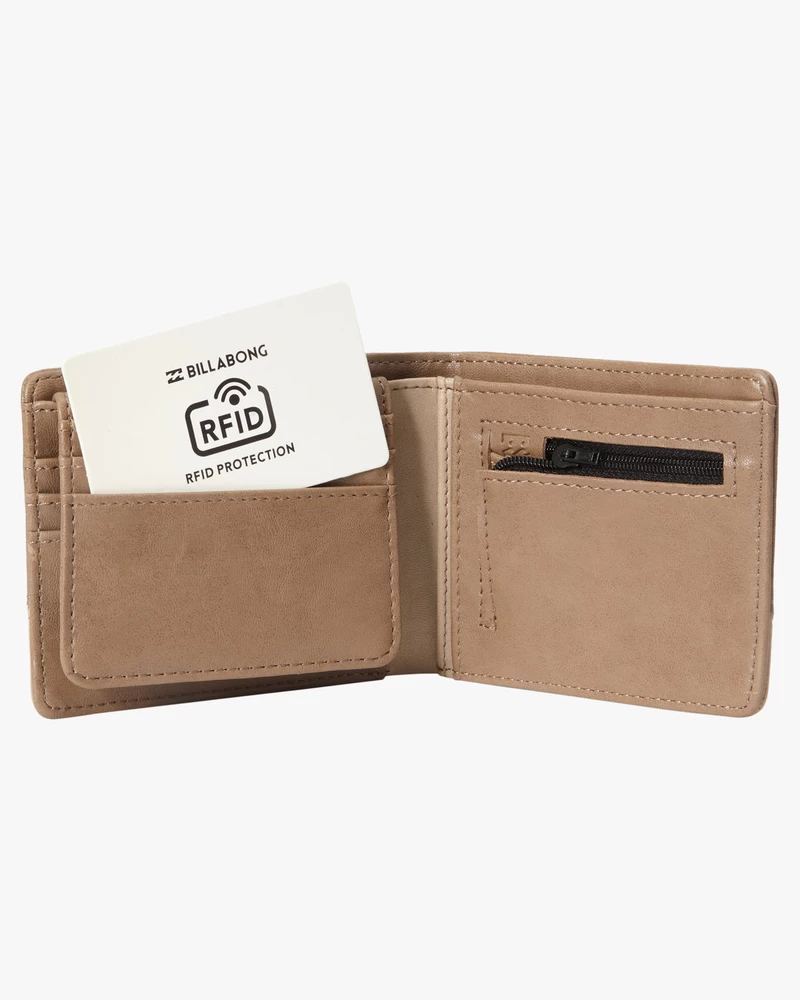 Billabong Dimension Faux Leather Bi-Fold Wallet - Clay