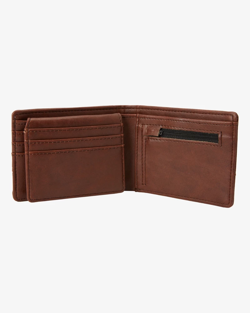 Billabong Dimension Faux Leather Bi-Fold Wallet - Java Grain