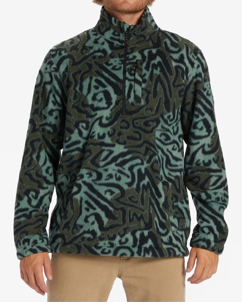 Billabong Boundary Flis S Polzadrgo Mock Neck - Kamuflažni