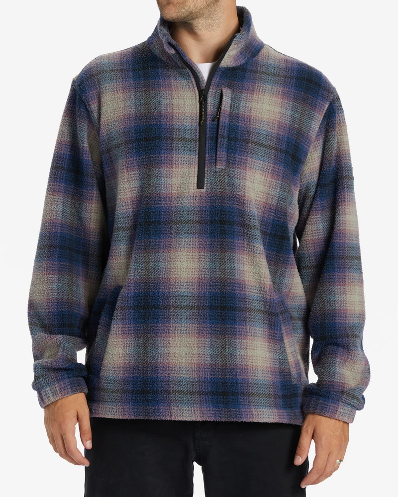 Billabong Boundary Flis Mock Neck S Polzadrgo - Temno Moder