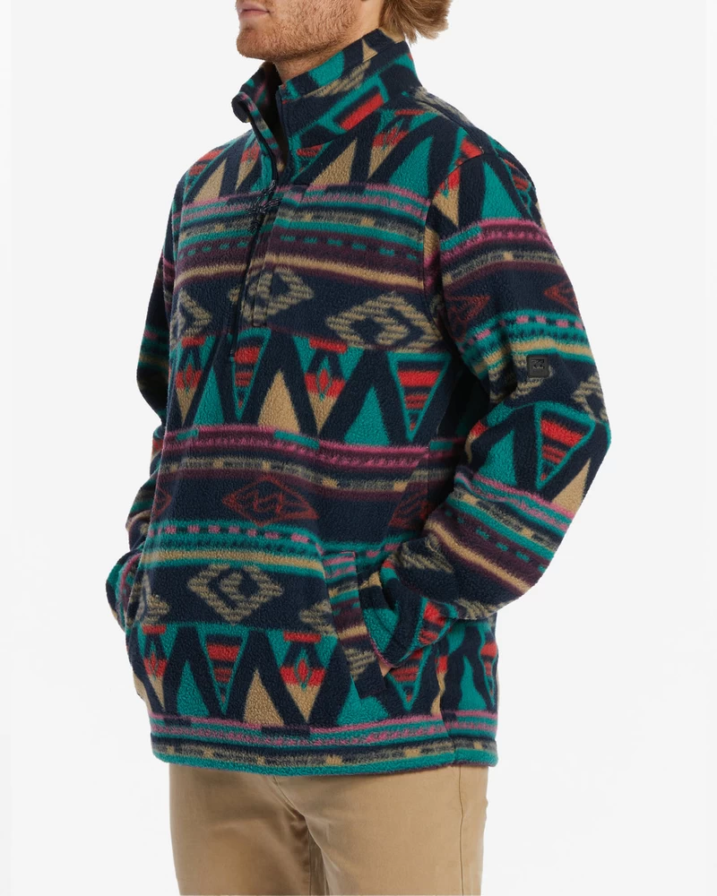 Billabong Boundary Half-Zip Mock Neck Fleece - Navy