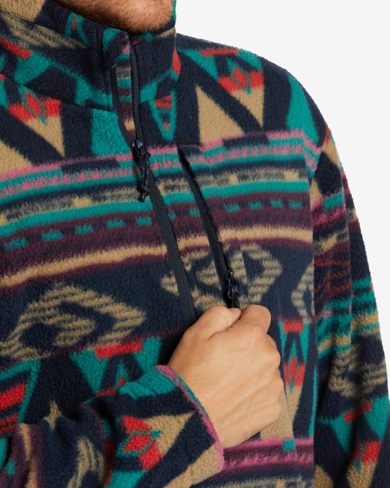 Billabong Boundary Half-Zip Mock Neck Fleece - Navy