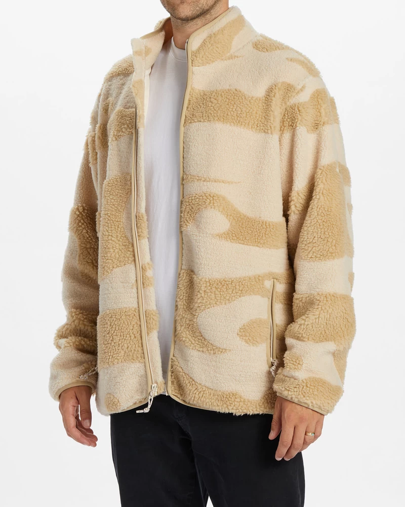 Billabong Boundary Switchback Zip-Up Sherpa Fleece - Chino