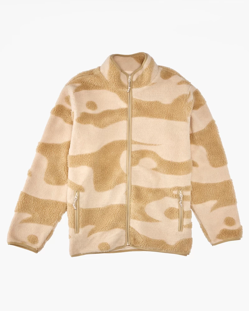Billabong Boundary Switchback Zip-Up Sherpa Fleece - Chino