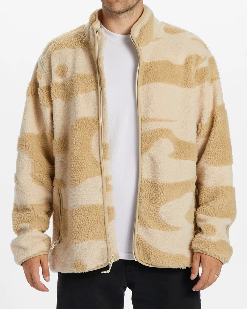 Billabong Boundary Switchback Zip-Up Sherpa Fleece - Chino