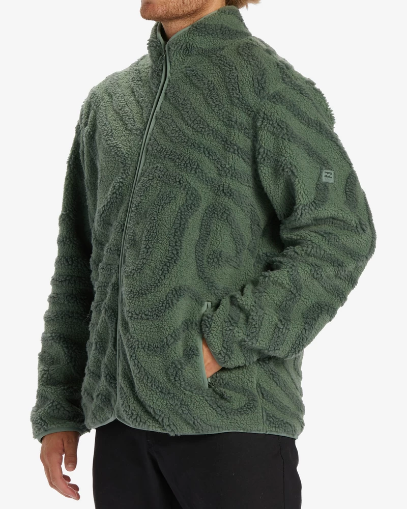 Billabong Boundary Switchback Zip-Up Sherpa Fleece - Sage