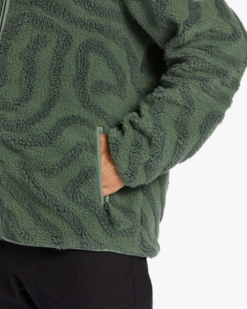 Billabong Boundary Switchback Zip-Up Sherpa Fleece - Sage