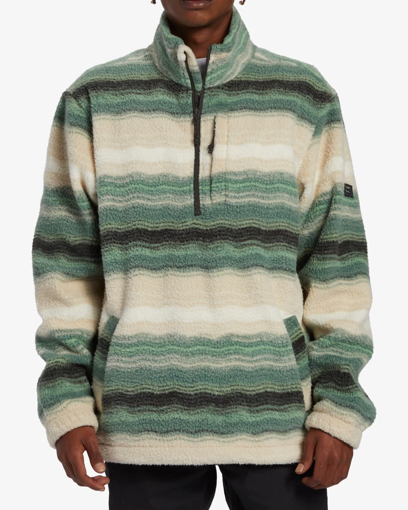 Billabong Boundary μισό φερμουάρ Mock λαιμό Fleece - Matcha