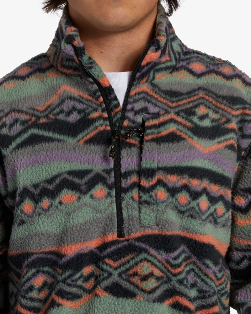 Billabong Rubni Flis S Polupatentnim Zatvaračem S Lažnim Vratom - Sivo Ljubičasta