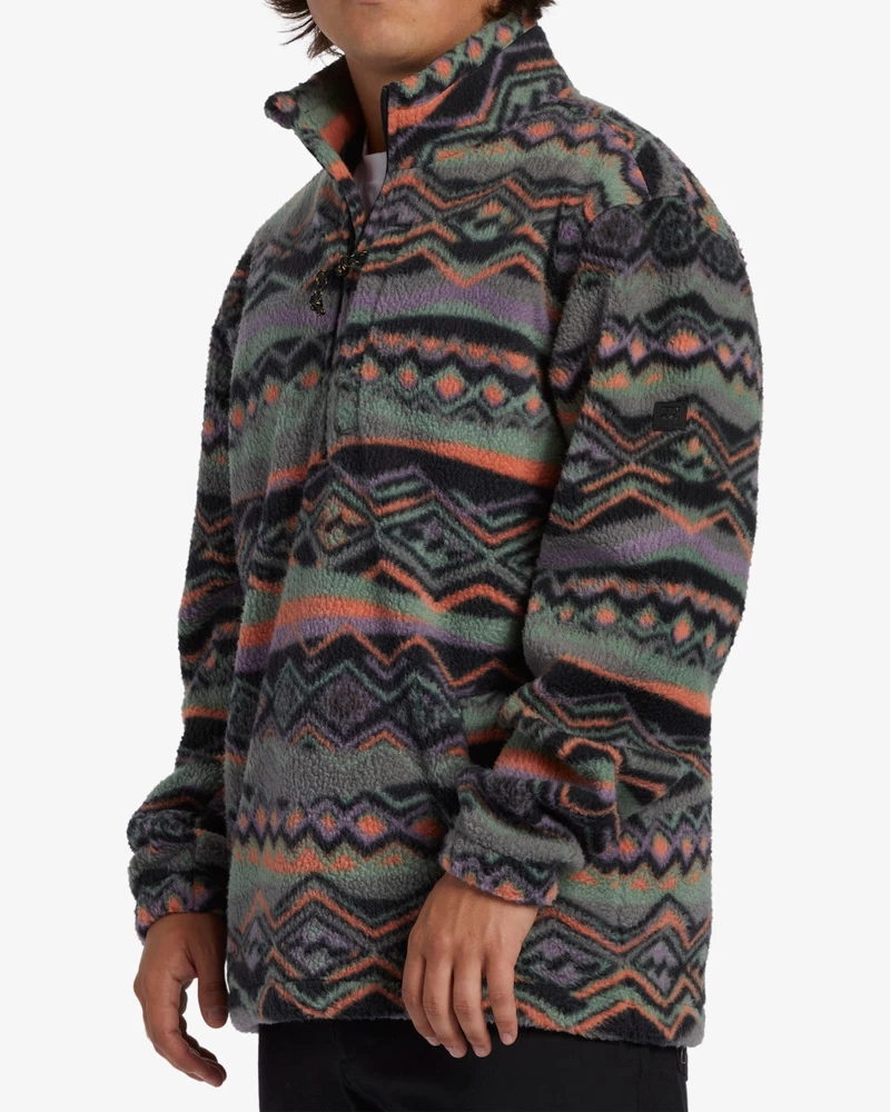 Billabong Rubni Flis S Polupatentnim Zatvaračem S Lažnim Vratom - Sivo Ljubičasta