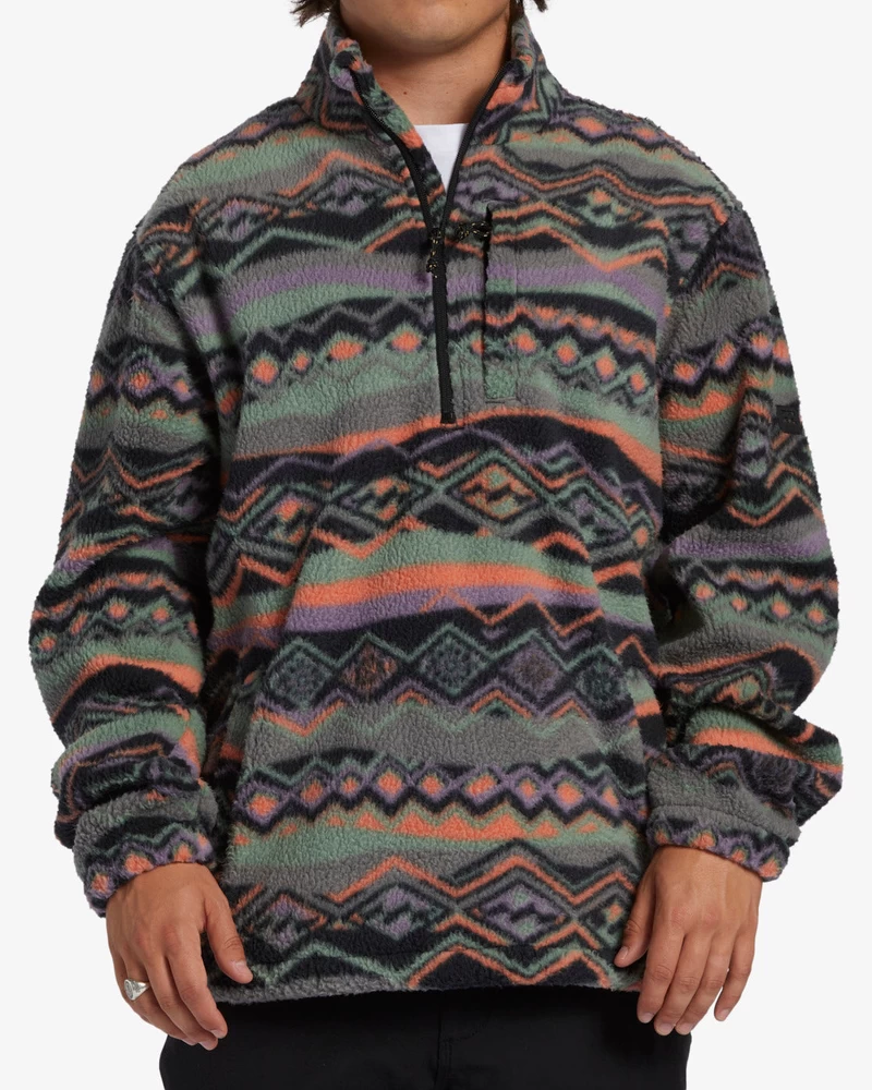 Billabong Boundary Flis S Polzadrgo Mock Neck - Sivo Vijola