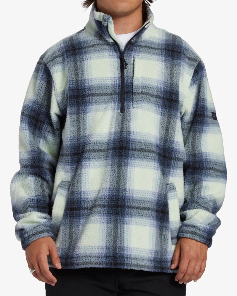 Billabong Boundary Flis Mock Neck S Polzadrgo - Skrilasto Modra