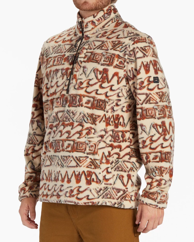 Billabong Boundary Half-Zip Mock Neck Fleece - Chino