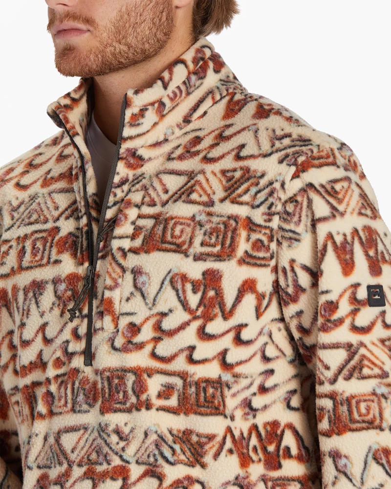 Billabong Boundary Half-Zip Mock Neck Fleece - Chino