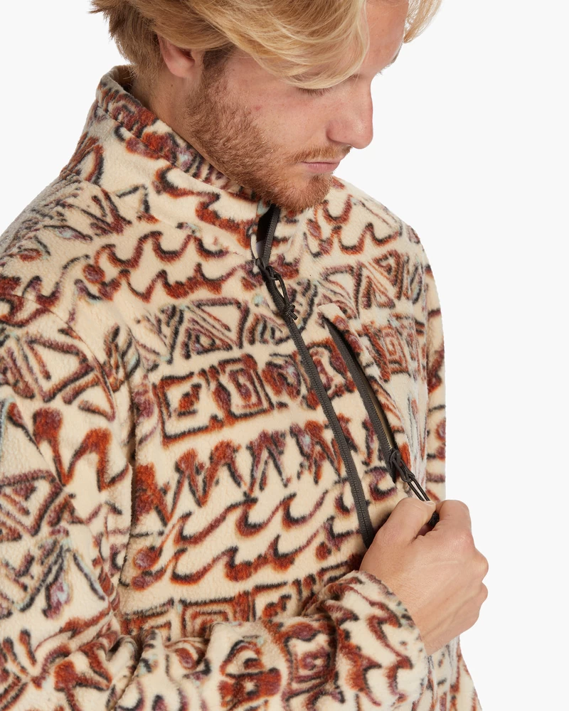 Billabong Boundary Half-Zip Mock Neck Fleece - Chino