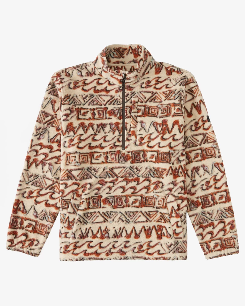 Billabong Boundary Half-Zip Mock Neck Fleece - Chino