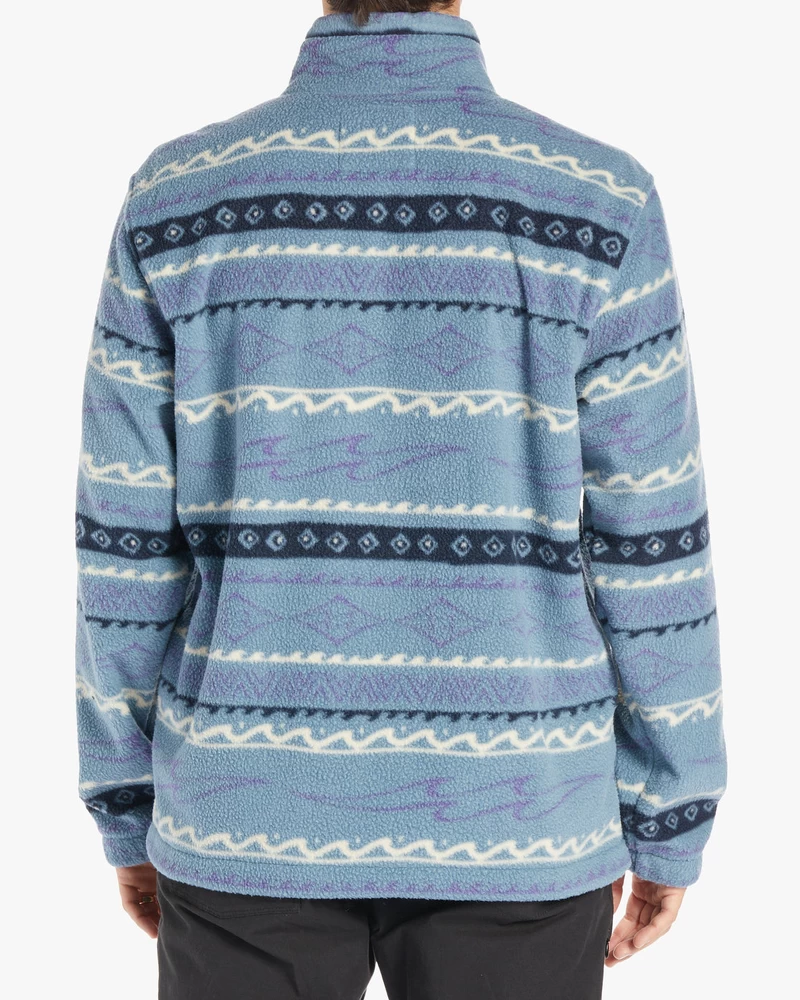 Billabong Boundary Half-Zip Mock Neck Fleece - Washed Blue