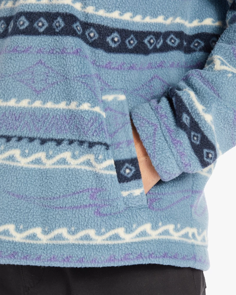 Billabong Boundary Half-Zip Mock Neck Fleece - Washed Blue