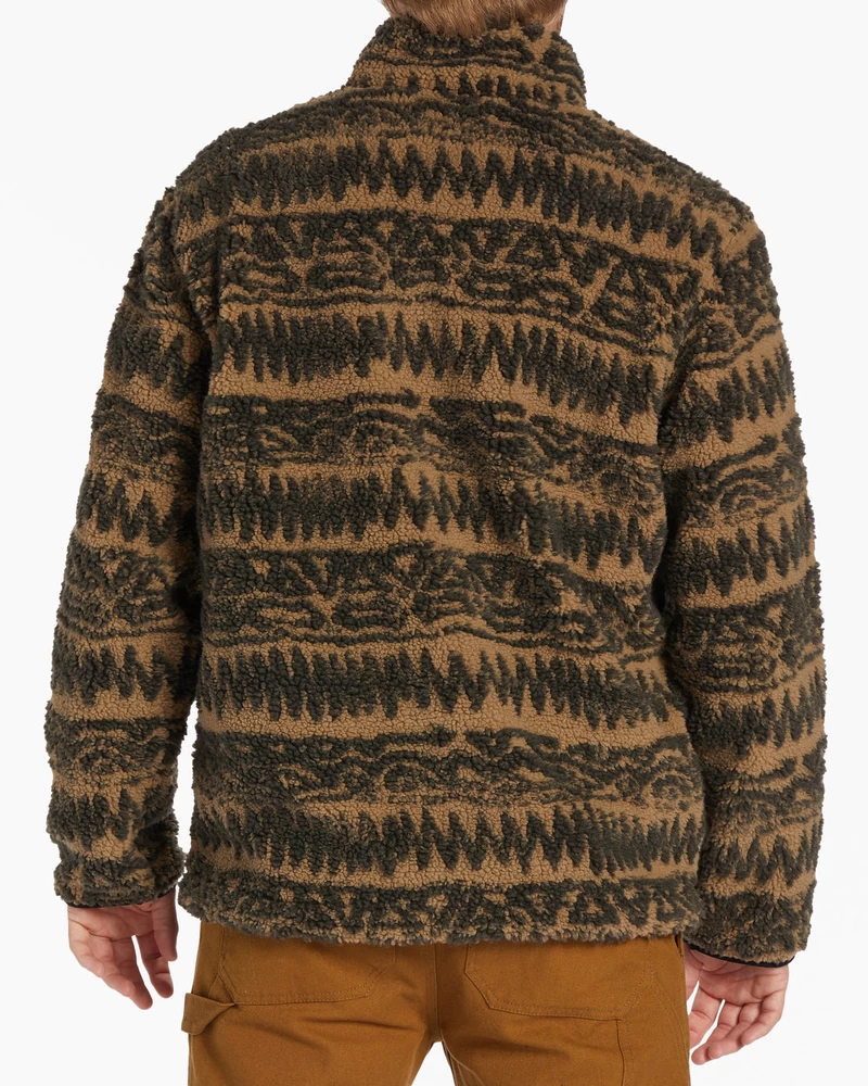 Billabong Boundary Switchback Zip-Up Sherpa Fleece - Gravel