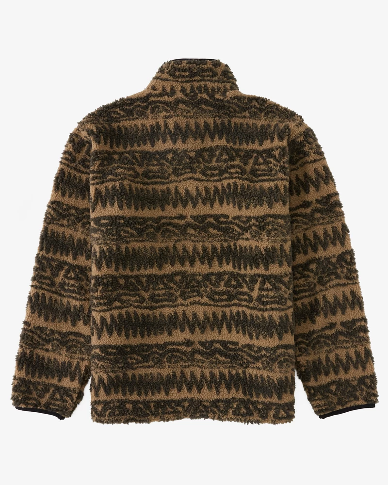 Billabong Boundary Switchback Zip-Up Sherpa Fleece - Gravel