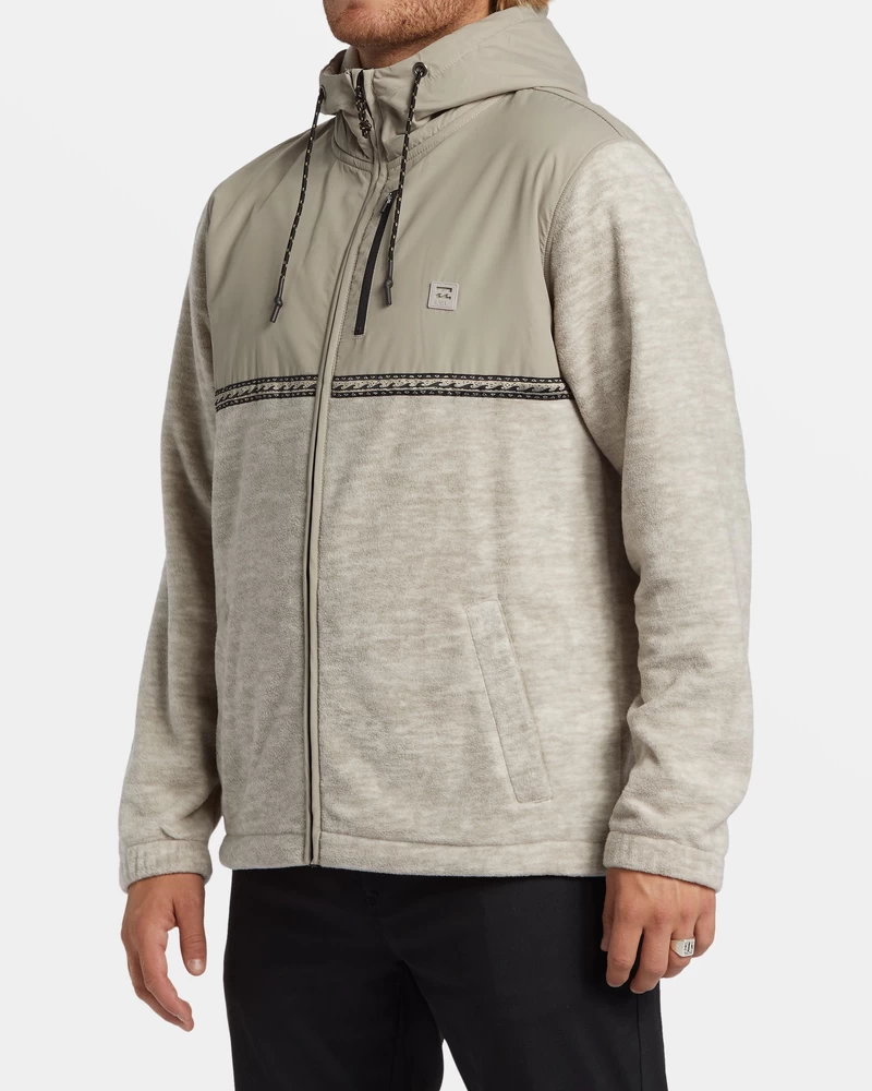 Hanorac Billabong Boundary Lite Cu Fermoar - Oatmeal Heather