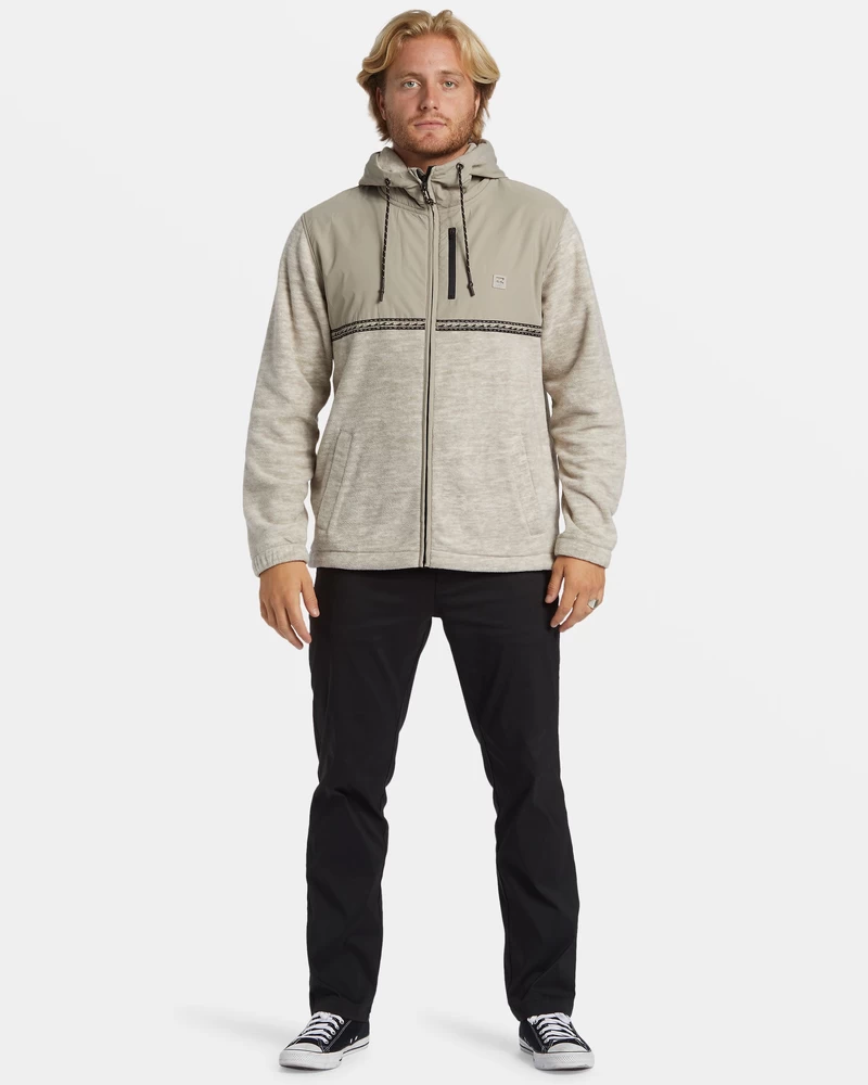 Hanorac Billabong Boundary Lite Cu Fermoar - Oatmeal Heather