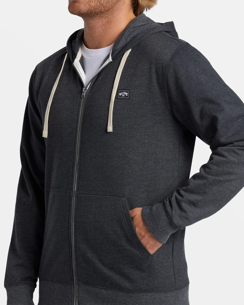 Billabong All Day Zip-Up Hoodie - Black Heather
