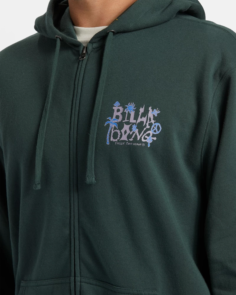 Billabong Kısa Kum Fermuarlı Kapüşonlu üst - Orman Yeşili