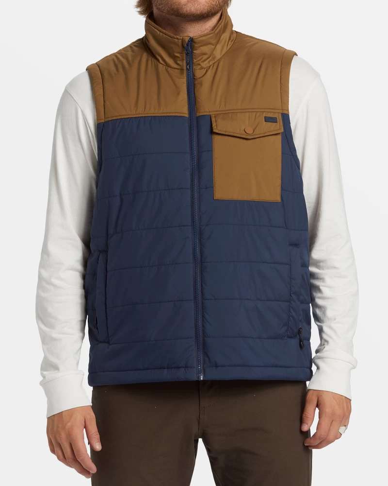 Billabong Prism Quilted Vest - Dusty Navy
