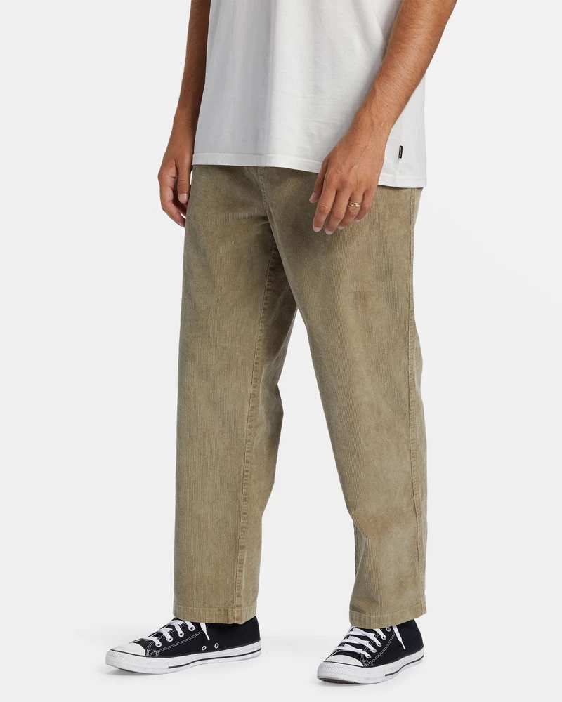 Pantaloni Din Catifea Billabong Larry Cu Talie Elastica - Dune
