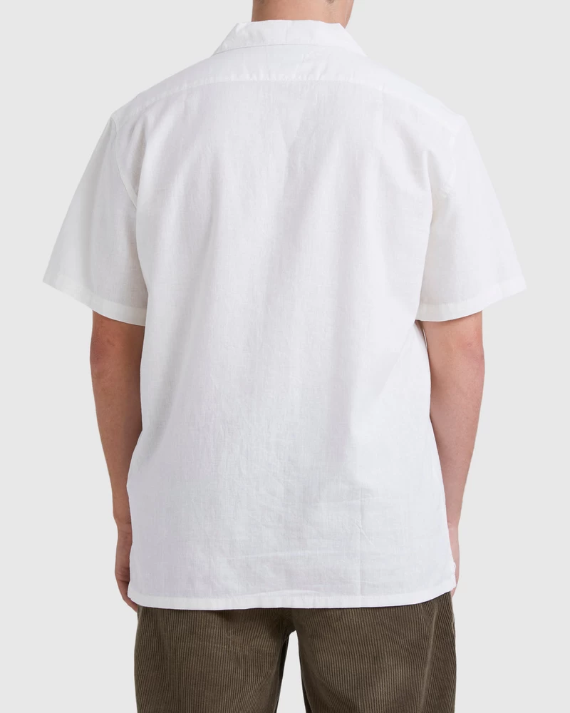 Billabong Pilpeled Tribe Hemp Vacay Short Sleeve Tops Traditional - White