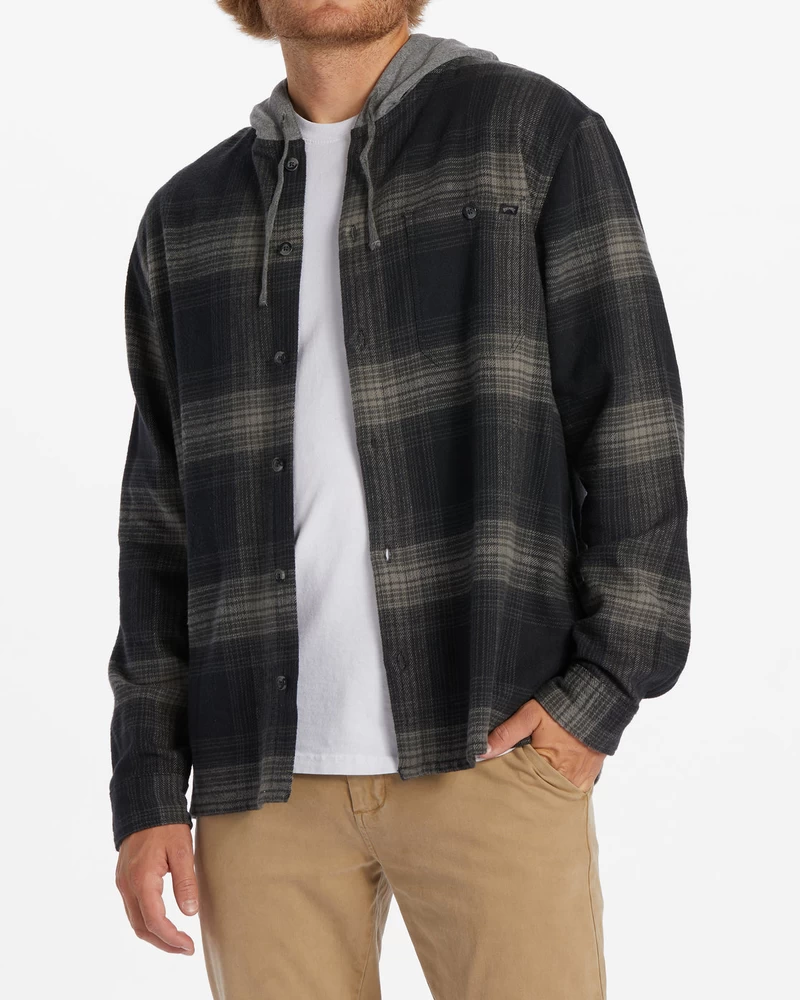 Billabong Baja Hooded Flannel Shirt - Black