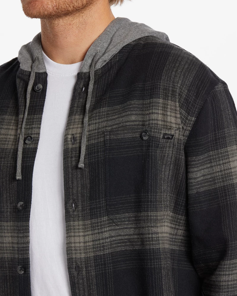 Billabong Baja Hooded Flannel Shirt - Black