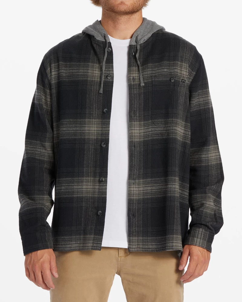 Billabong Baja Hooded Flannel Shirt - Black
