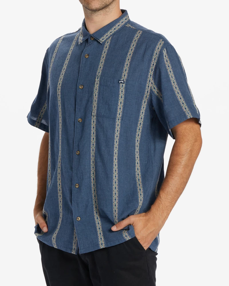 Billabong Sundays Jacquard Short Sleeve Shirt - Navy
