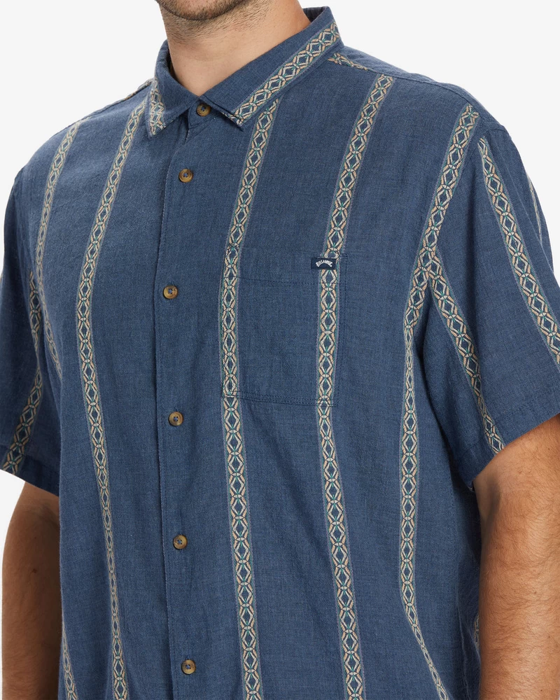 Billabong Sundays Jacquard Short Sleeve Shirt - Navy