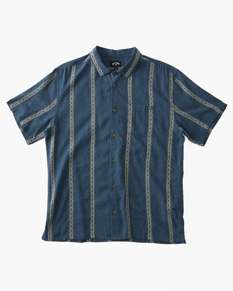 Billabong Sundays Jacquard Short Sleeve Shirt - Navy