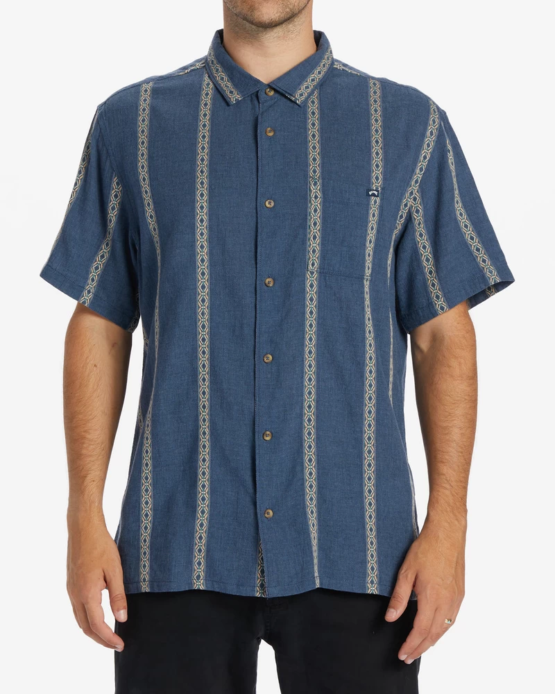 Billabong Sundays Jacquard Short Sleeve Shirt - Navy