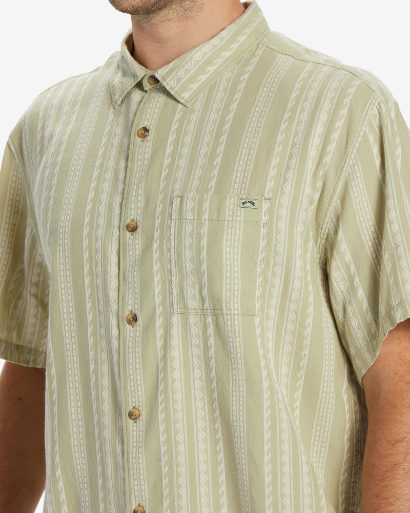 Billabong Sundays Jacquard Short Sleeve Shirt - Sage