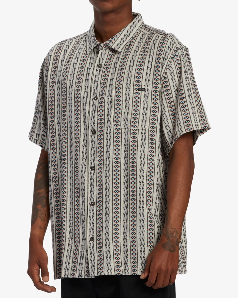 Billabong Sundays Jacquard Short Sleeve Shirt - Oat