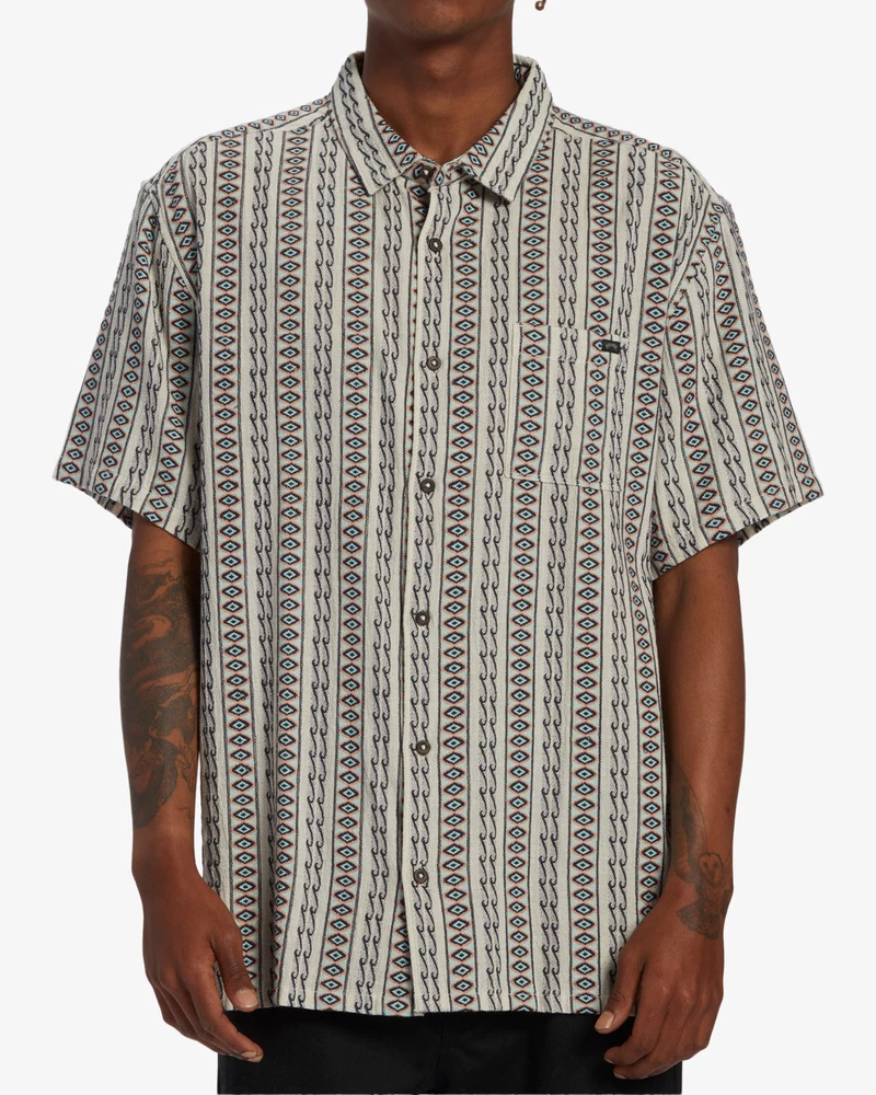 Billabong Sundays Jacquard Short Sleeve Shirt - Oat
