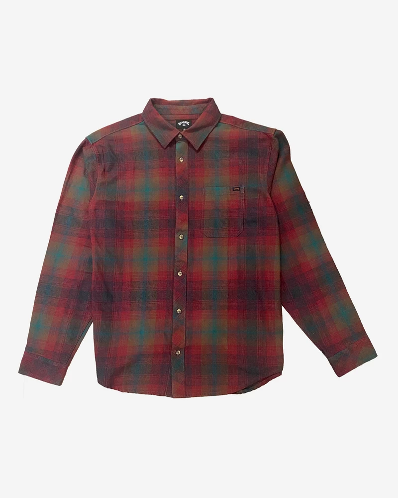 Billabong Coastline Flannel Long Sleeve Shirt - Brick