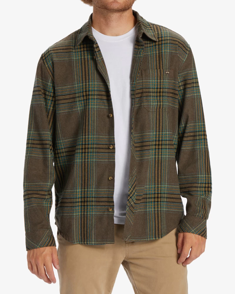 Billabong Coastline Flannel Long Sleeve Shirt - Mocha