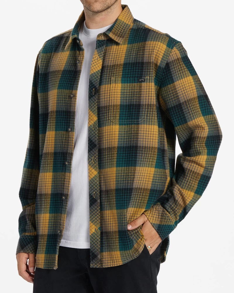 Billabong Coastline Flannel Long Sleeve Shirt - Gold
