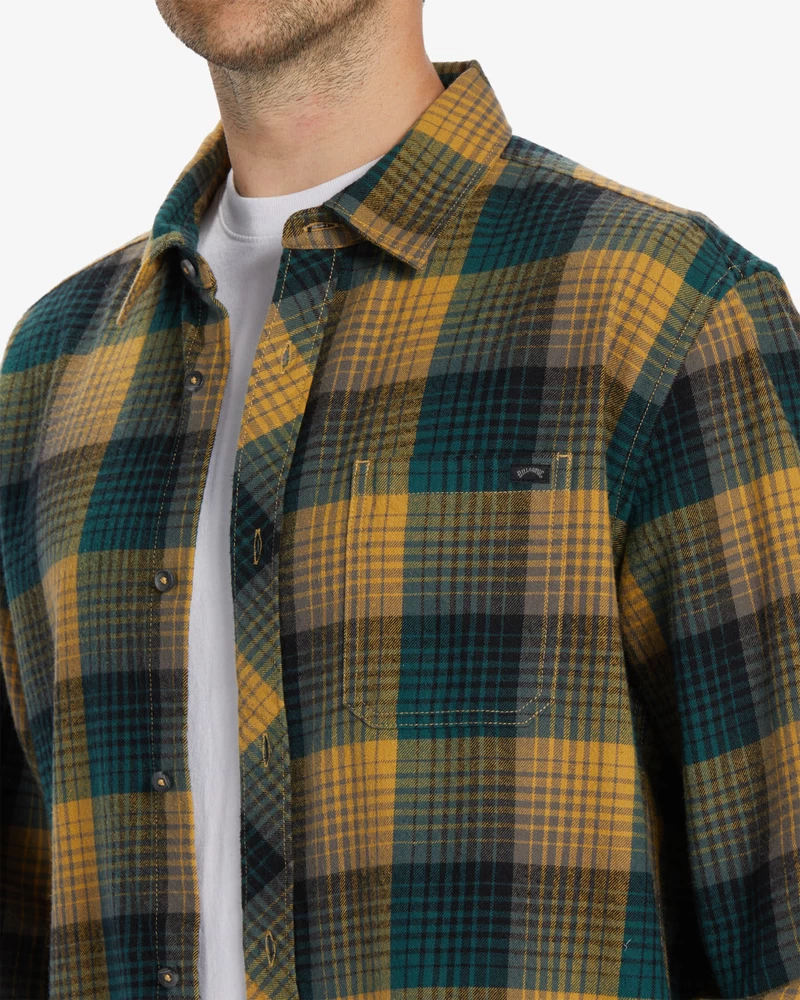 Billabong Coastline Flannel Long Sleeve Shirt - Gold