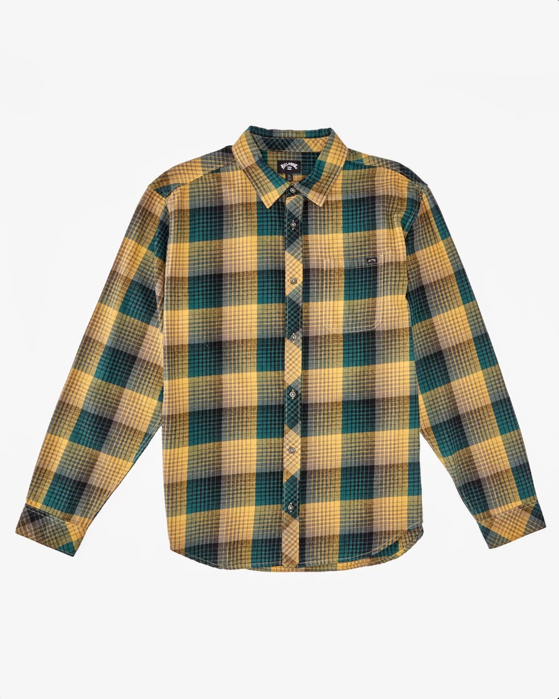 Billabong Coastline Flannel Long Sleeve Shirt - Gold