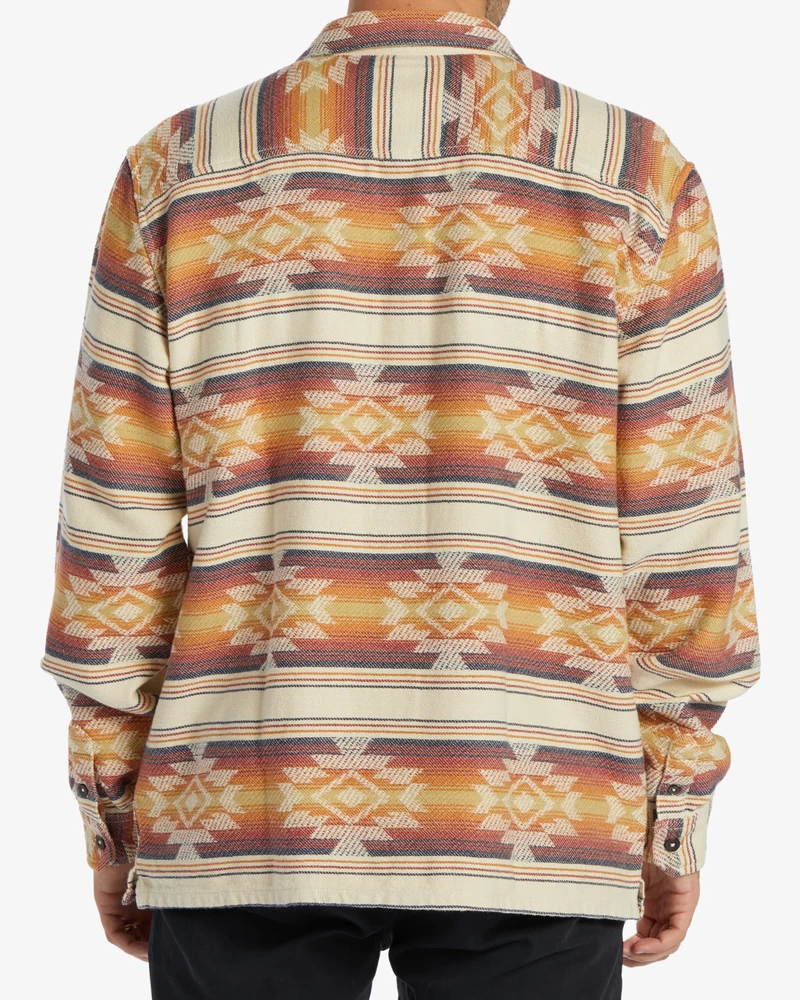 Billabong Offshore Jacquard Flannel Long Sleeve Shirt - Gold