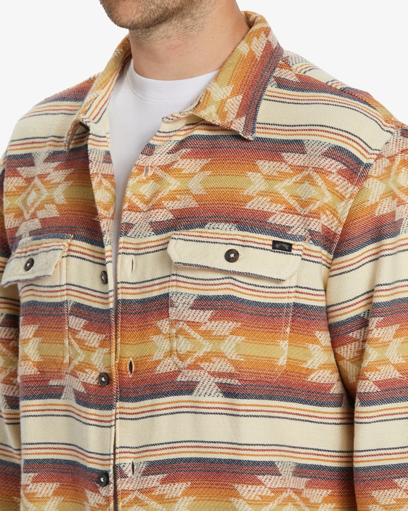 Billabong Offshore Jacquard Flannel Long Sleeve Shirt - Gold